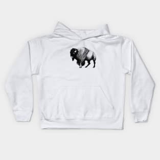 Buffalo Ink Bison Drawing Kids Hoodie